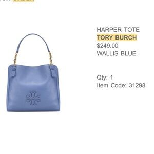 Tory Burch Harper Tote in Montego Blue